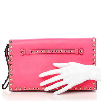 Valentino Garavani Nappa Rockstud Wristlet Clutch Pink 2 of 6