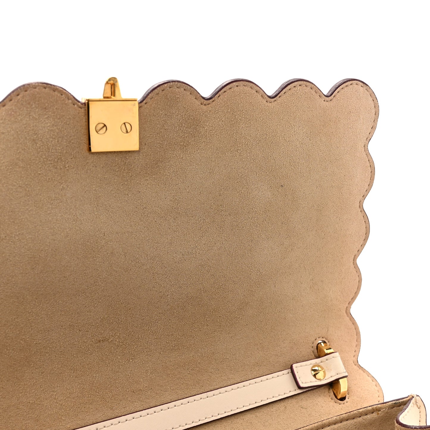 Vitello Liberty Scalloped Studded Kan I Shoulder Bag Camelia