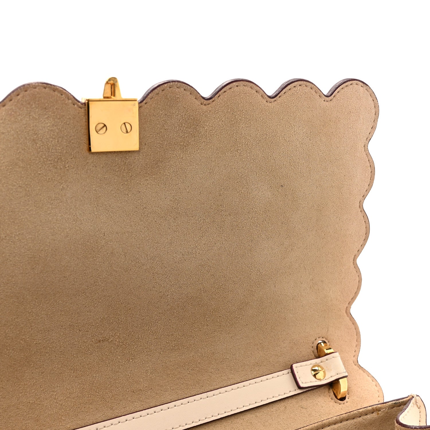 Fendi Vitello Liberty Scalloped Studded Kan I Shoulder Bag Camelia 16 of 16