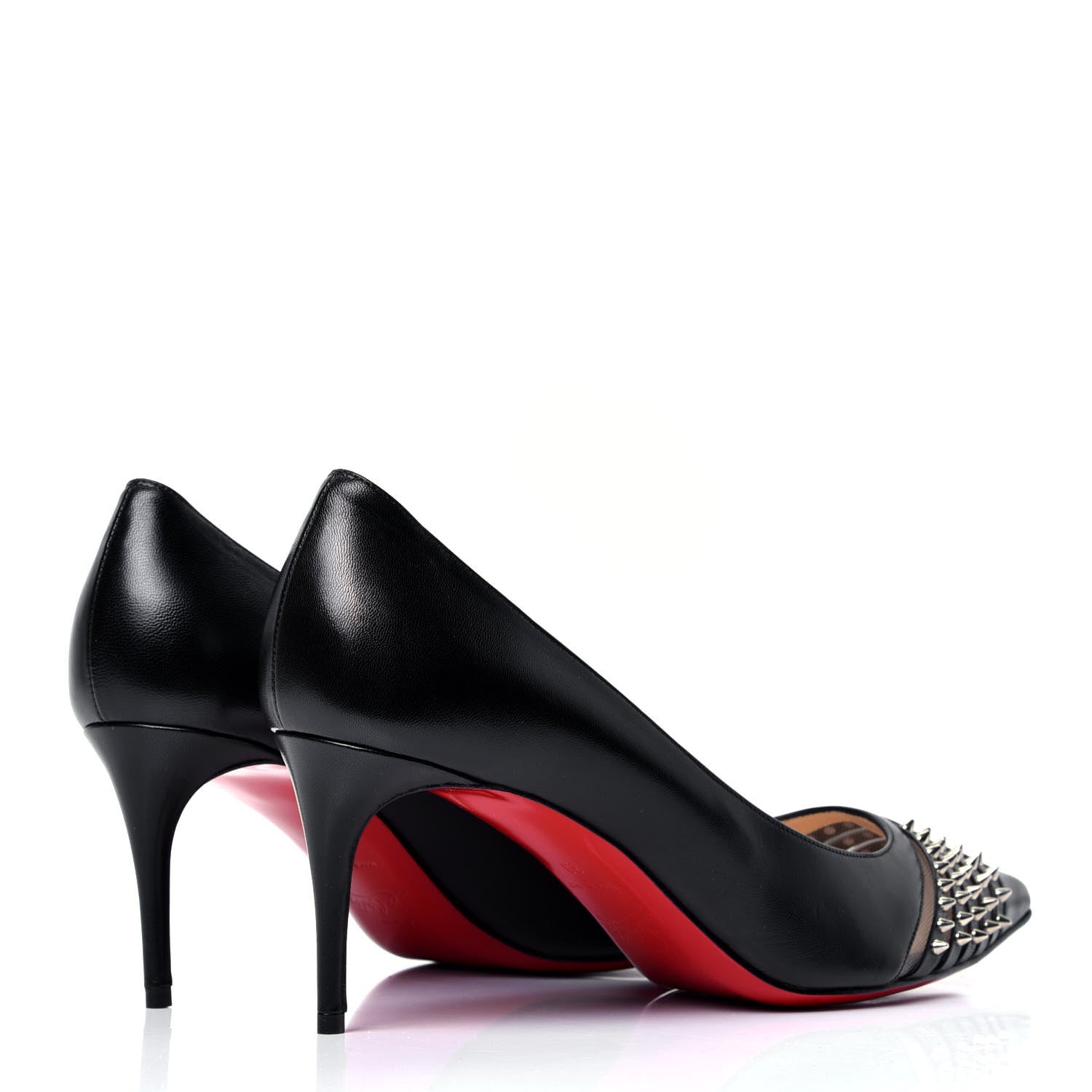 Christian Louboutin Kid Bareta 70 Pumps 39 Black Silver 3 of 10