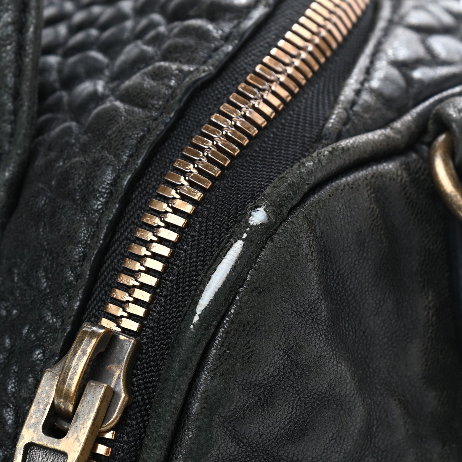 Alexander Wang Pebbled Lambskin Rockie Black Antique Brass Hardware 9 of 14