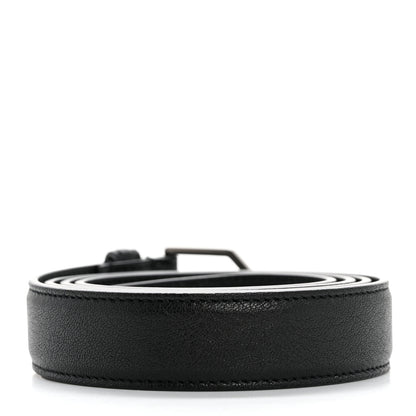 Saint Laurent Lambskin Buckle Belt 95 38 Black 2 of 7