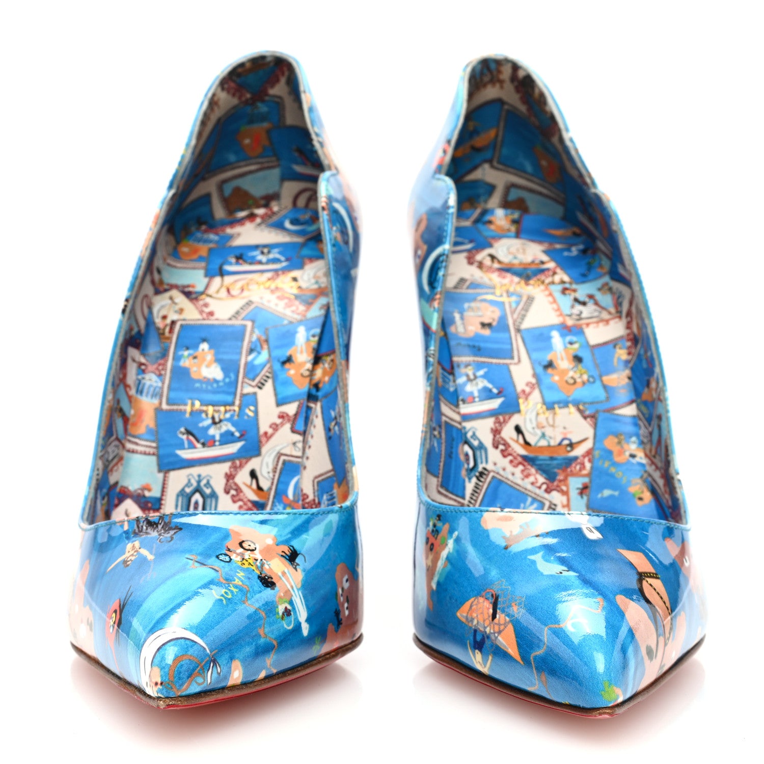 Christian Louboutin Patent Odissey Hot Chick 100 Pumps 37 Multicolor 2 of 8