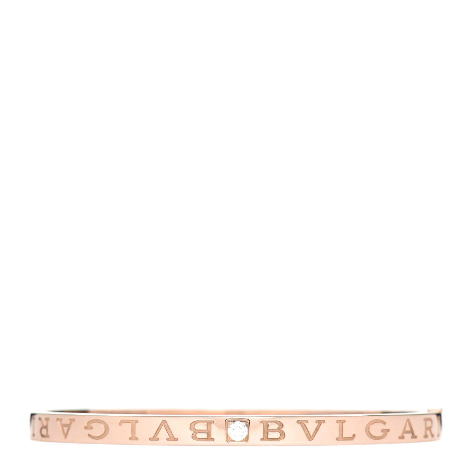 Bulgari 18K Rose Gold Diamond B.Zero1 Essential Bangle Bracelet L 3 of 5