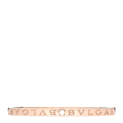 Bulgari 18K Rose Gold Diamond B.Zero1 Essential Bangle Bracelet L 3 of 5
