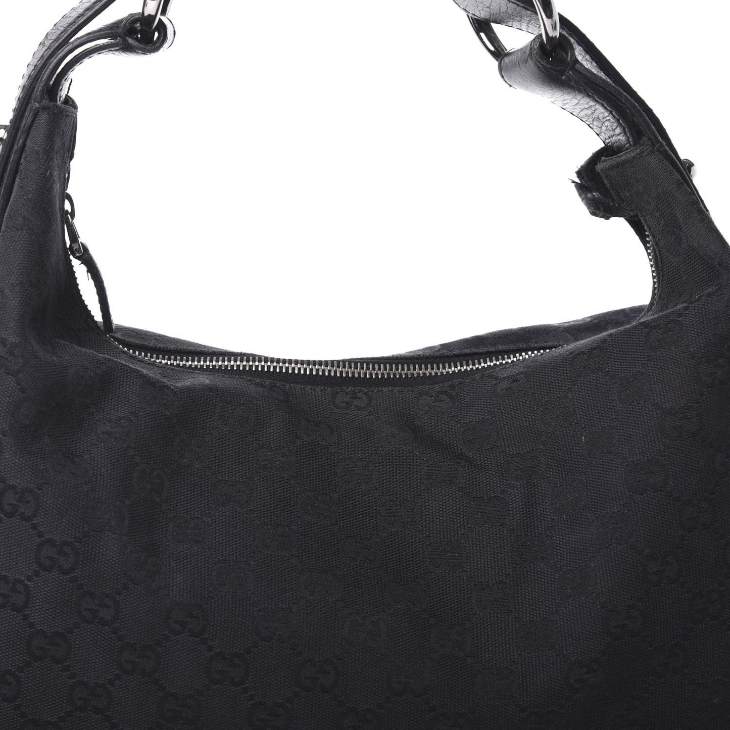 Monogram Large Horsebit Chain Hobo Black