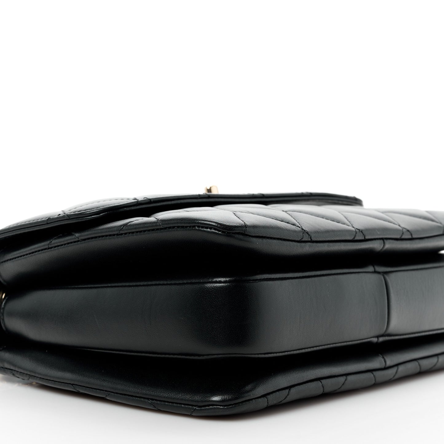 Lambskin Quilted Small Trendy CC Dual Handle Flap Bag Black