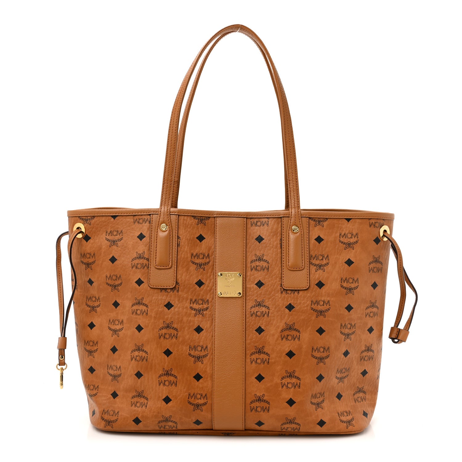 MCM Visetos Medium Liz Reversible Shopper Tote Cognac 1 of 16