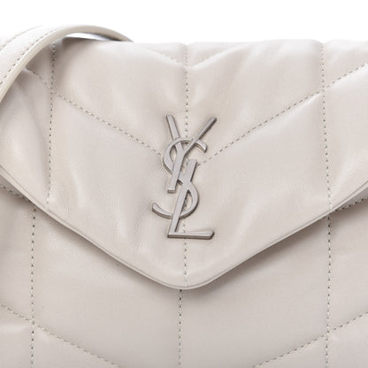 Saint Laurent Lambskin Quilted Toy Loulou Puffer Monogram Chain Satchel Crema Soft 10 of 11