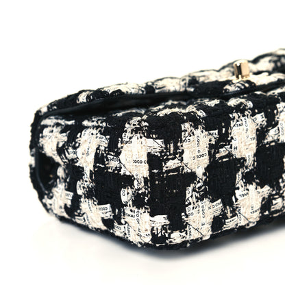 Chanel Tweed Quilted Mini Rectangular Flap Black Ecru White 6 of 12