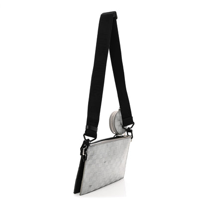 Louis Vuitton Damier Glitter Taurillon Monogram In The Loop Trio Pouch Black Silver 3 of 14