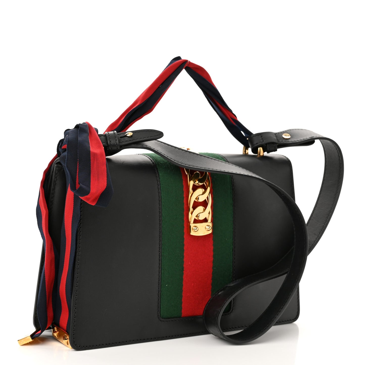 Calfskin Small Sylvie Shoulder Bag Black