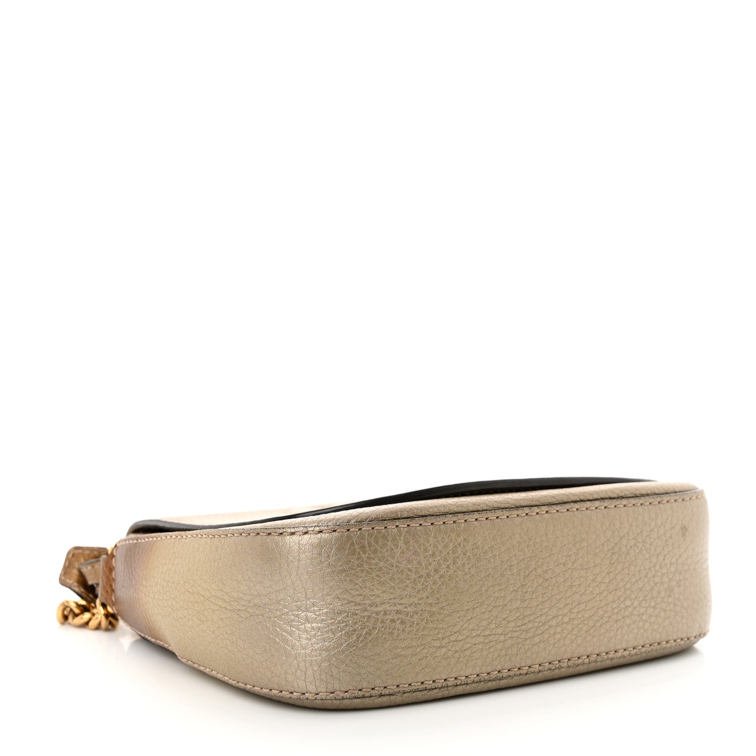 Gucci Metallic Pebbled Calfskin Small Soho Flap Crossbody Gold Ombre 4 of 18