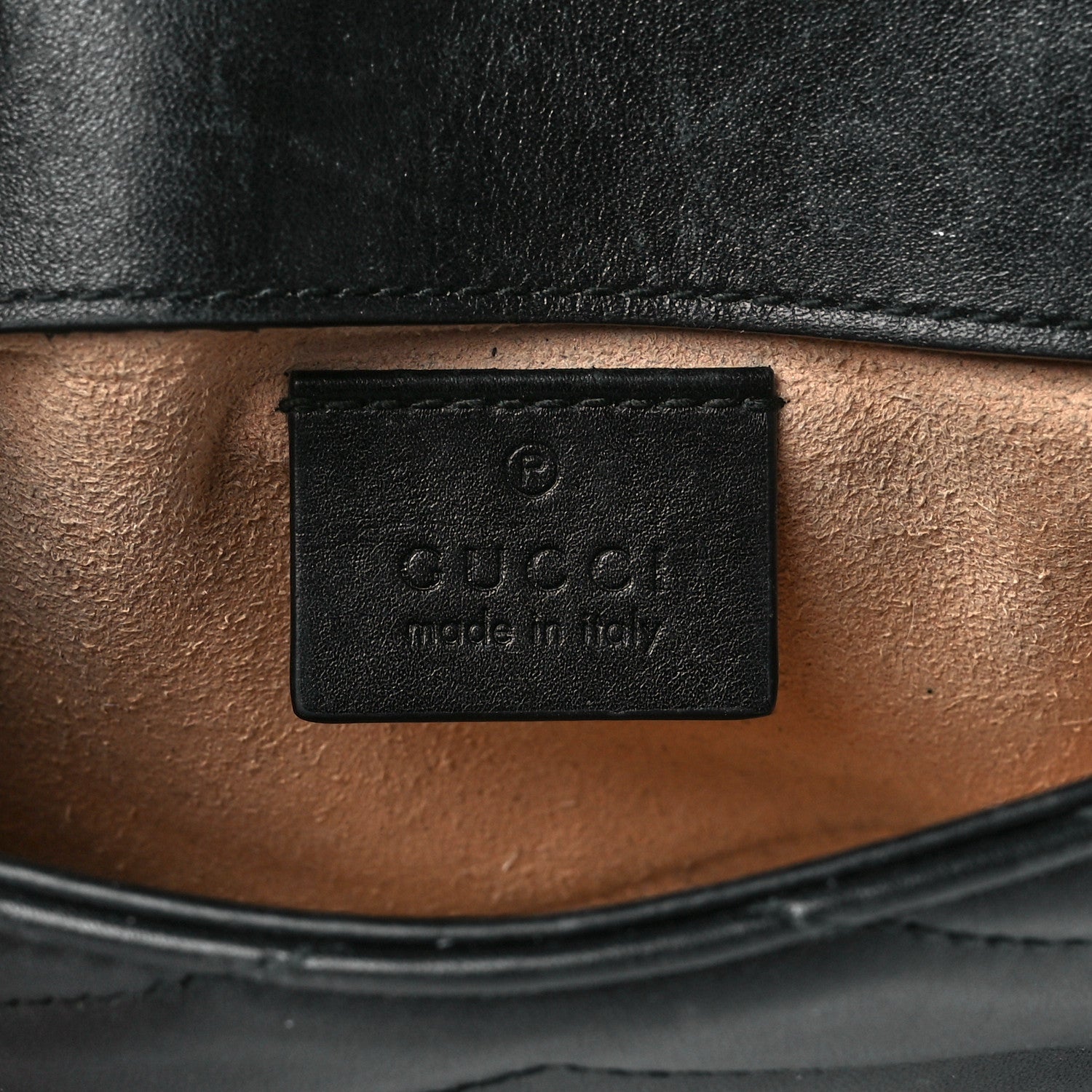 Gucci Calfskin Matelasse Super Mini GG Marmont Shoulder Bag Black 6 of 11