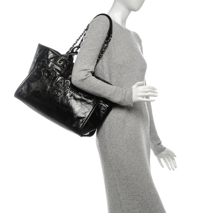 Chanel Glazed Calfskin Large Deauville Tote Black 2 of 7