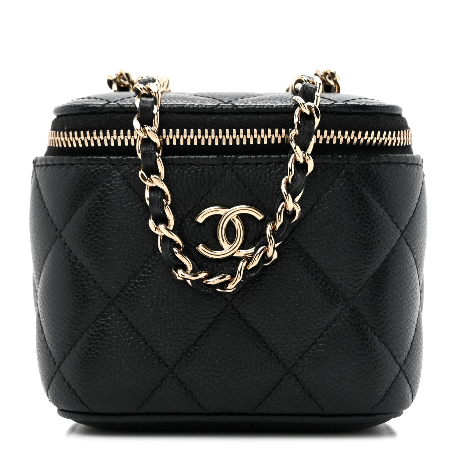 Chanel Caviar Quilted Tiny CC Mini Vanity Case With Chain Black 1 of 12
