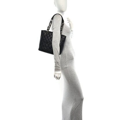 Chanel Caviar Quilted Petit Shopping Tote PST Black 2 of 10