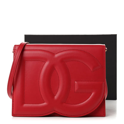 Dolce & Gabbana Calfskin DG Logo Flap Crossbody Bag Red 9 of 9