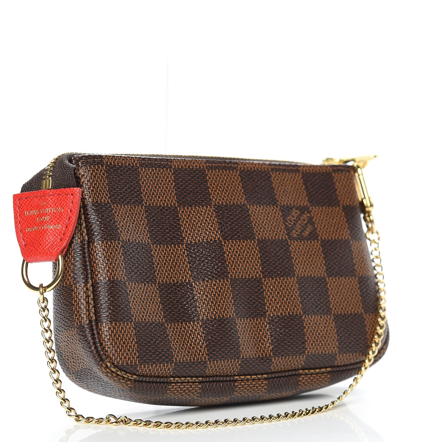 Louis Vuitton Damier Ebene 2019 Christmas Animation Mini Pochette Accessories Red 3 of 7