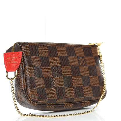Louis Vuitton Damier Ebene 2019 Christmas Animation Mini Pochette Accessories Red 3 of 7