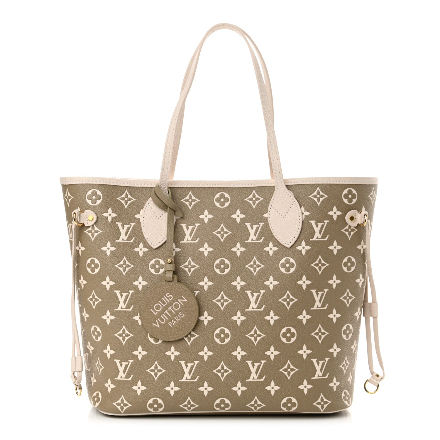 Louis Vuitton Empreinte Monogram Spring In The City Neverfull MM Kaki Beige Cream 1 of 10