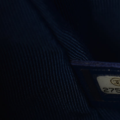 Chanel Calfskin Stitched Flap Dark Blue 7 of 10
