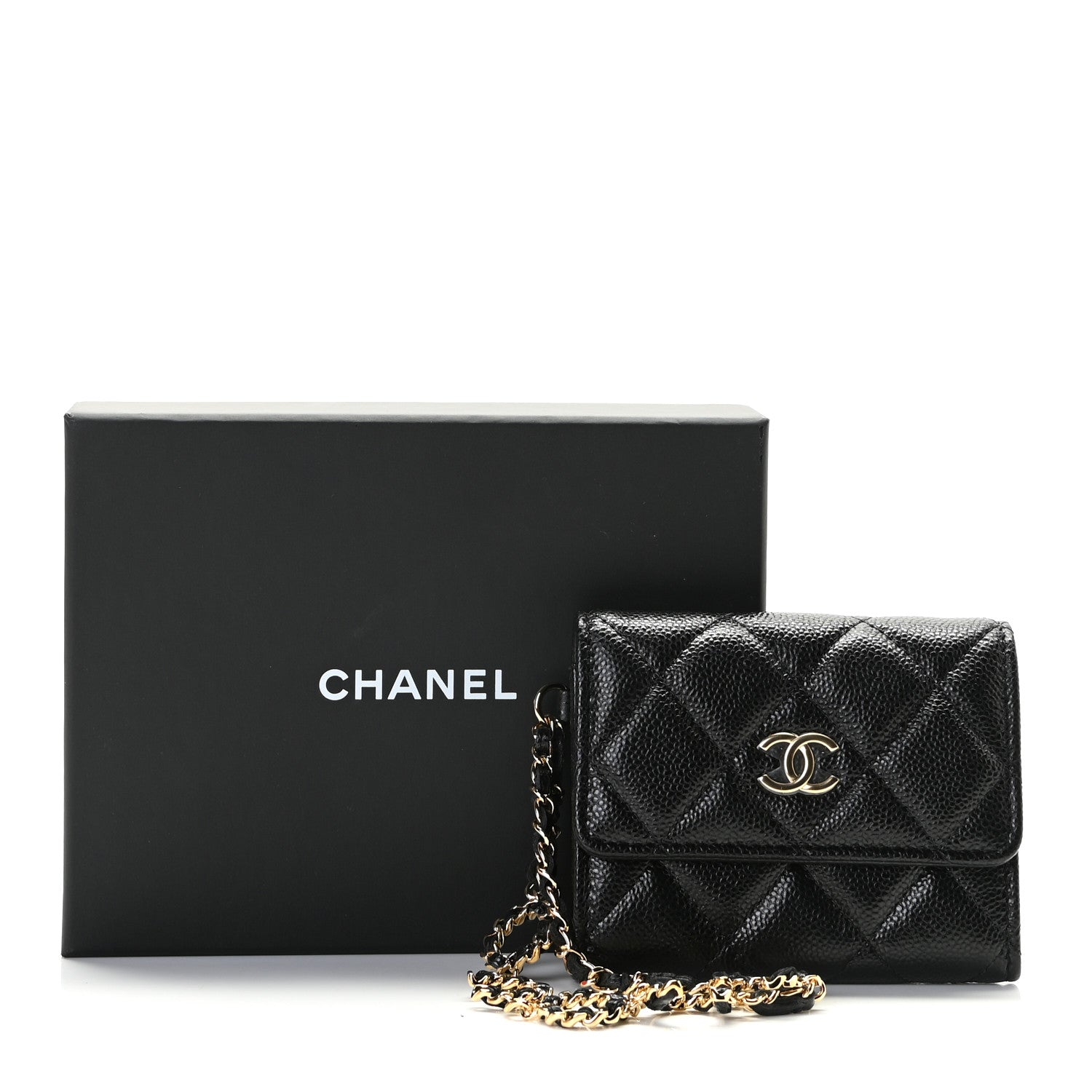 Chanel Caviar Quilted Miss Coco Clutch With Chain Black 9 of 9