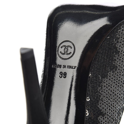 Chanel Sequin Pumps 39 Black 7 of 9