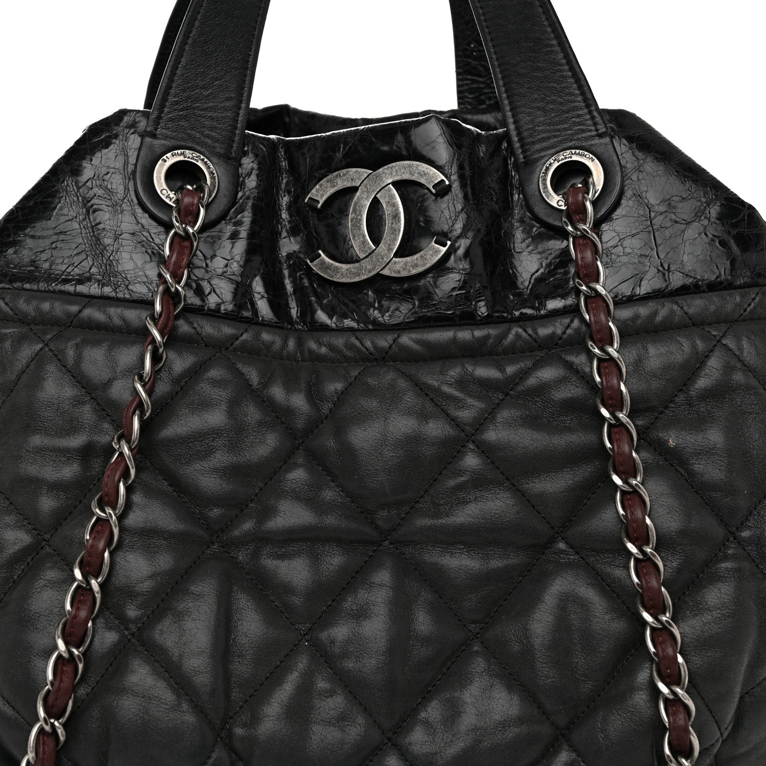Chanel Iridescent Calfskin Quilted Large In The Mix Tote Black 8 of 11