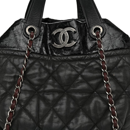 Chanel Iridescent Calfskin Quilted Large In The Mix Tote Black 8 of 11