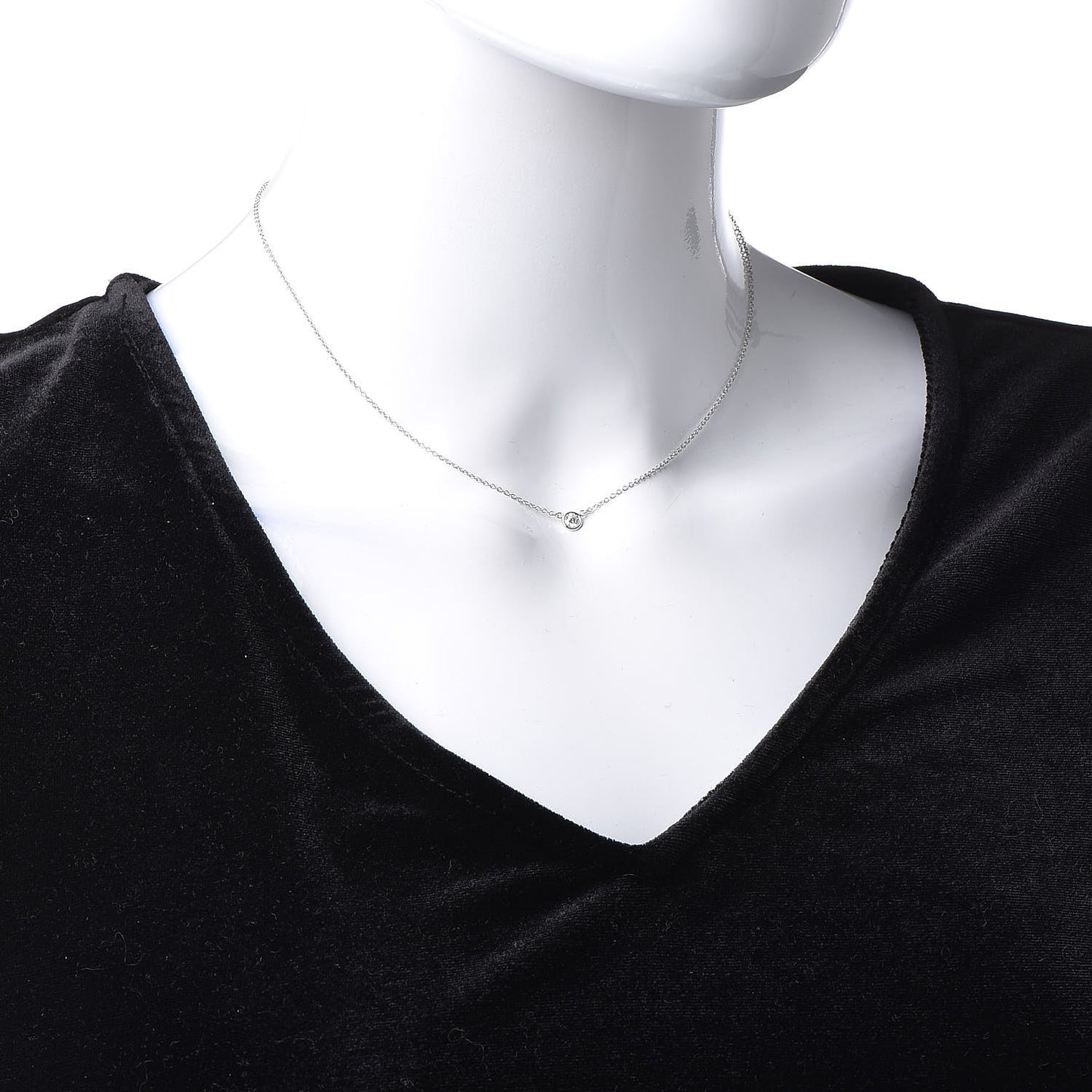 Platinum Diamond .14ct Elsa Peretti Diamonds by the Yard Pendant Necklace