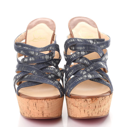 Christian Louboutin Ribbon Corniche 140 Sandals 40 Denim 2 of 14