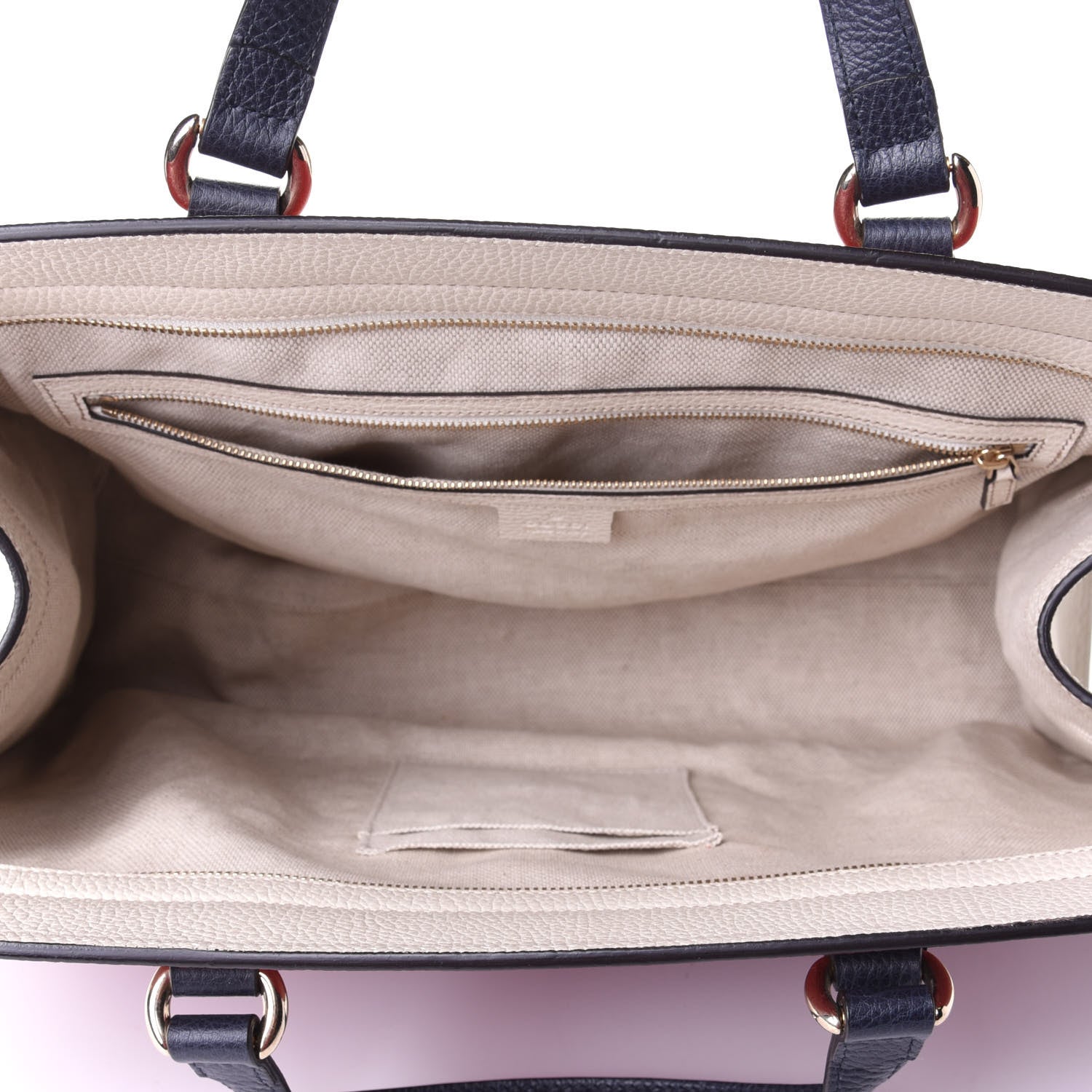 Gucci Dollar Calfskin Large Soho Top Handle Satchel Hibiscus Red Mystic White Blue 5 of 10