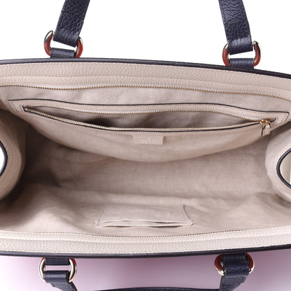 Gucci Dollar Calfskin Large Soho Top Handle Satchel Hibiscus Red Mystic White Blue 5 of 10