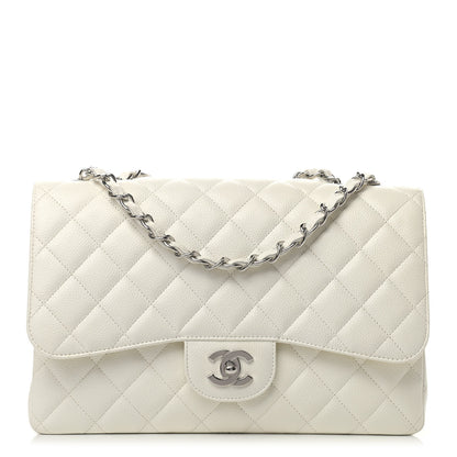 Chanel Caviar Quilted Jumbo Single Flap White 1 of 9