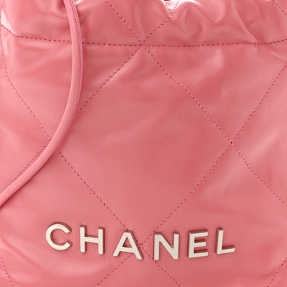Chanel Shiny Calfskin Quilted Mini Chanel 22 Pink 8 of 10