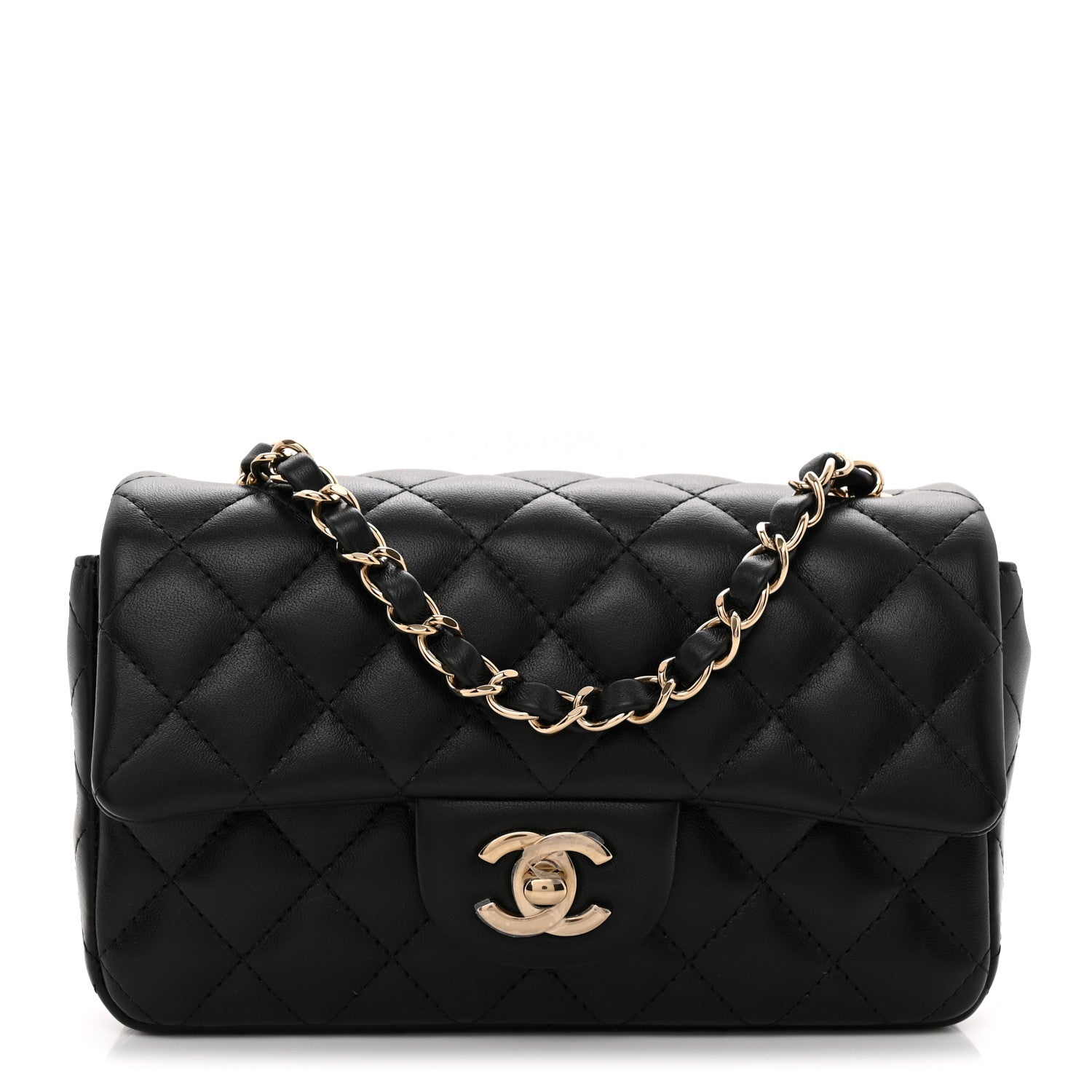 Chanel Lambskin Quilted Mini Rectangular Flap Black 1 of 11