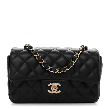 Chanel Lambskin Quilted Mini Rectangular Flap Black 1 of 11