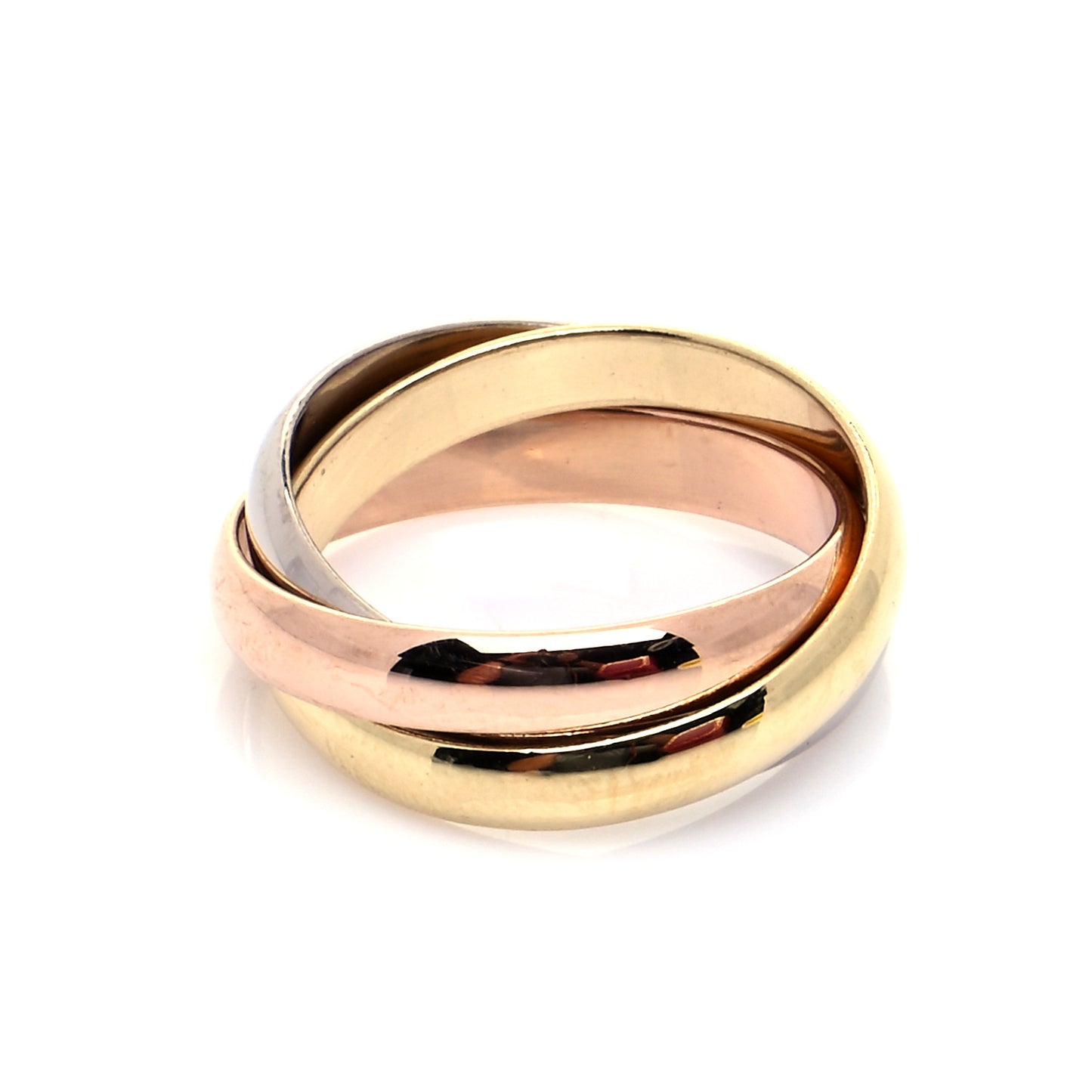 18K Pink Yellow White Gold Trinity Ring 52 6