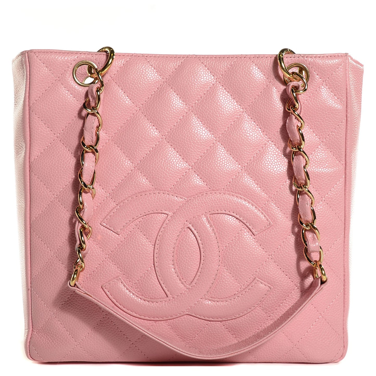 Caviar Quilted Petit Shopping Tote PST Pink