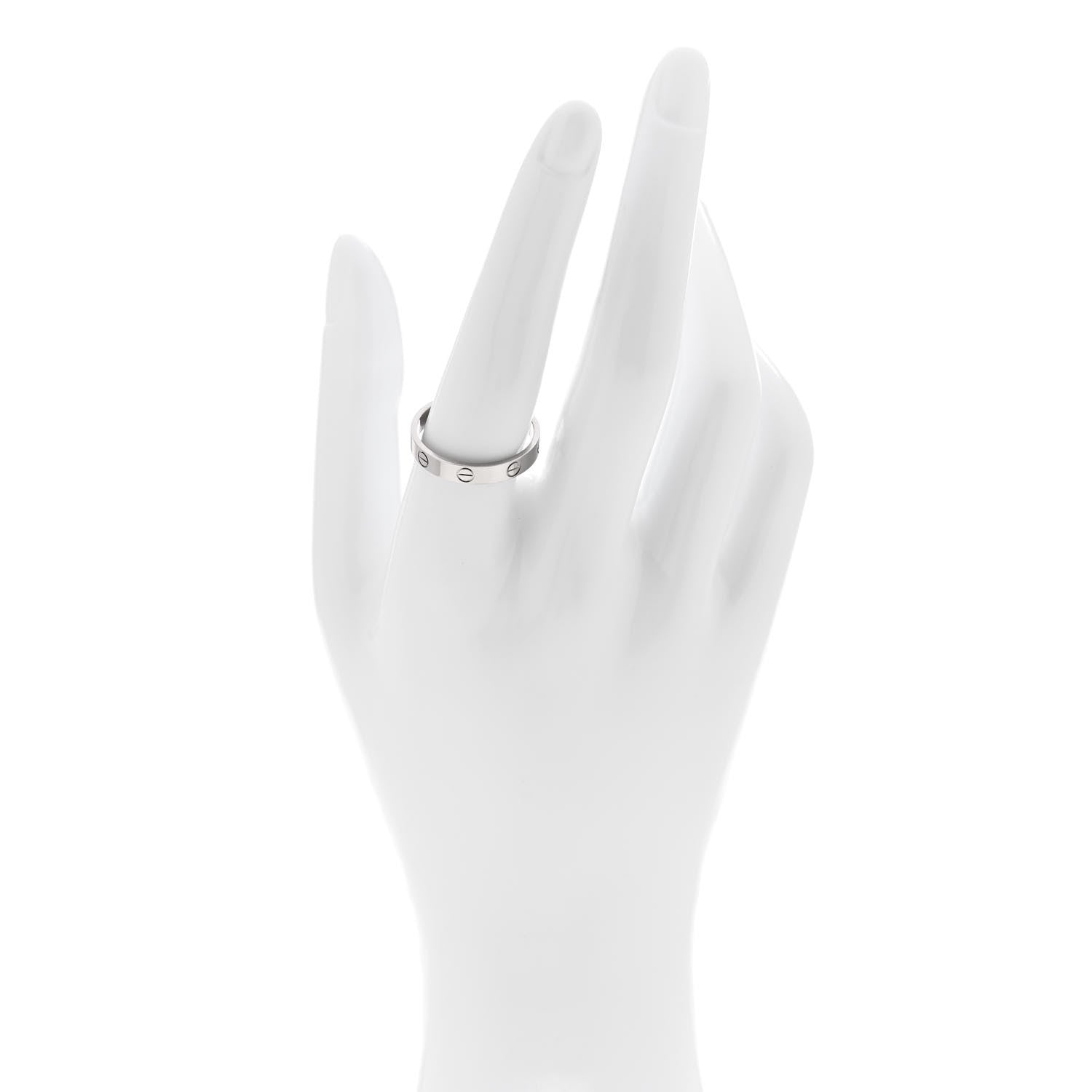 Cartier 18K White Gold 3.5mm LOVE Wedding Band Ring 59 8.75 2 of 5