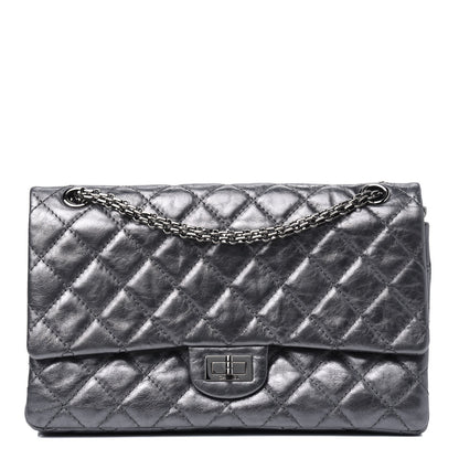 Chanel Metallic Aged Calfskin Quilted 2.55 Reissue 226 Flap Dark Silver 1 of 5
