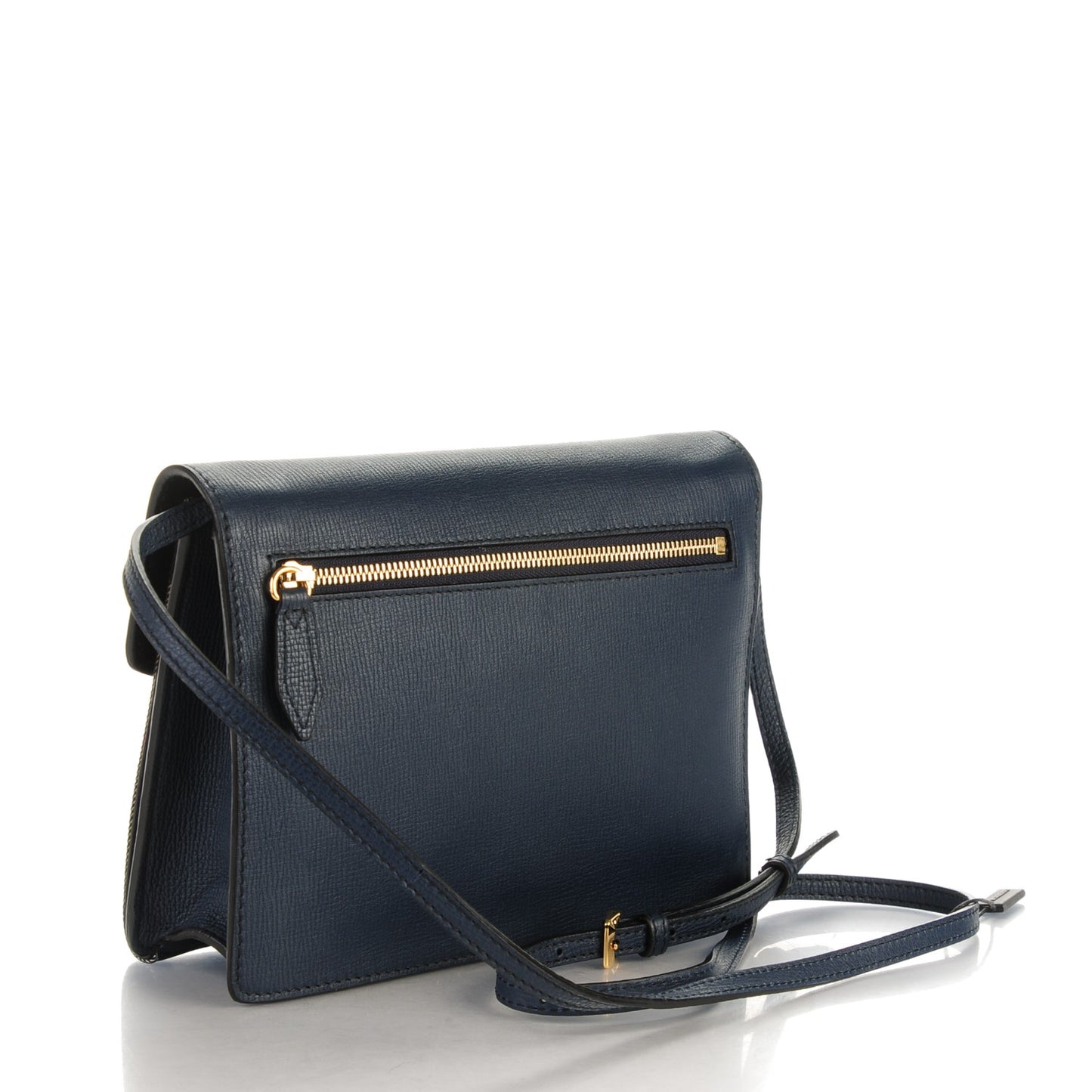 Derby Calfskin House Check Small Macken Crossbody Bag Ink Blue