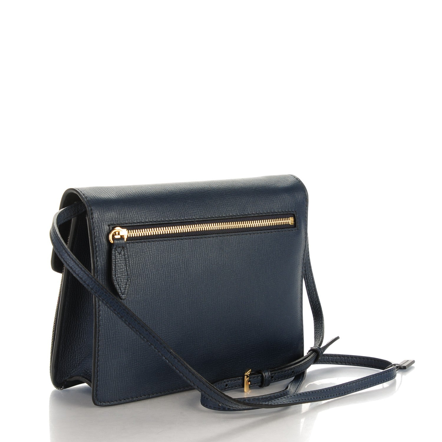 Burberry Derby Calfskin House Check Small Macken Crossbody Bag Ink Blue 3 of 7