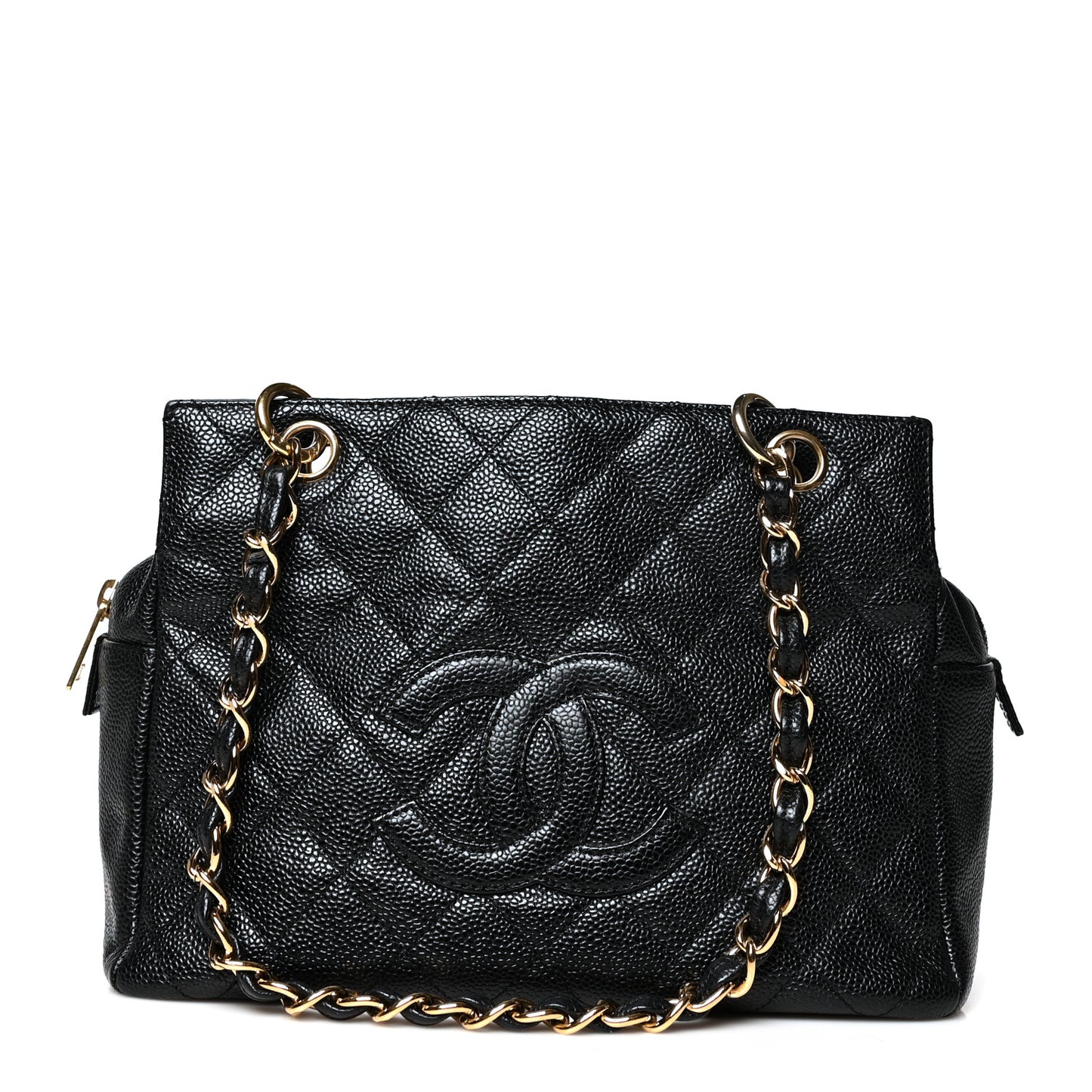 Caviar Quilted Petit Timeless Tote PTT Black