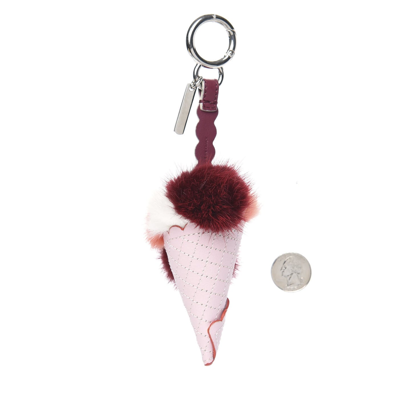Mink Fur Calfskin Fun Fair Bag Charm Multicolor
