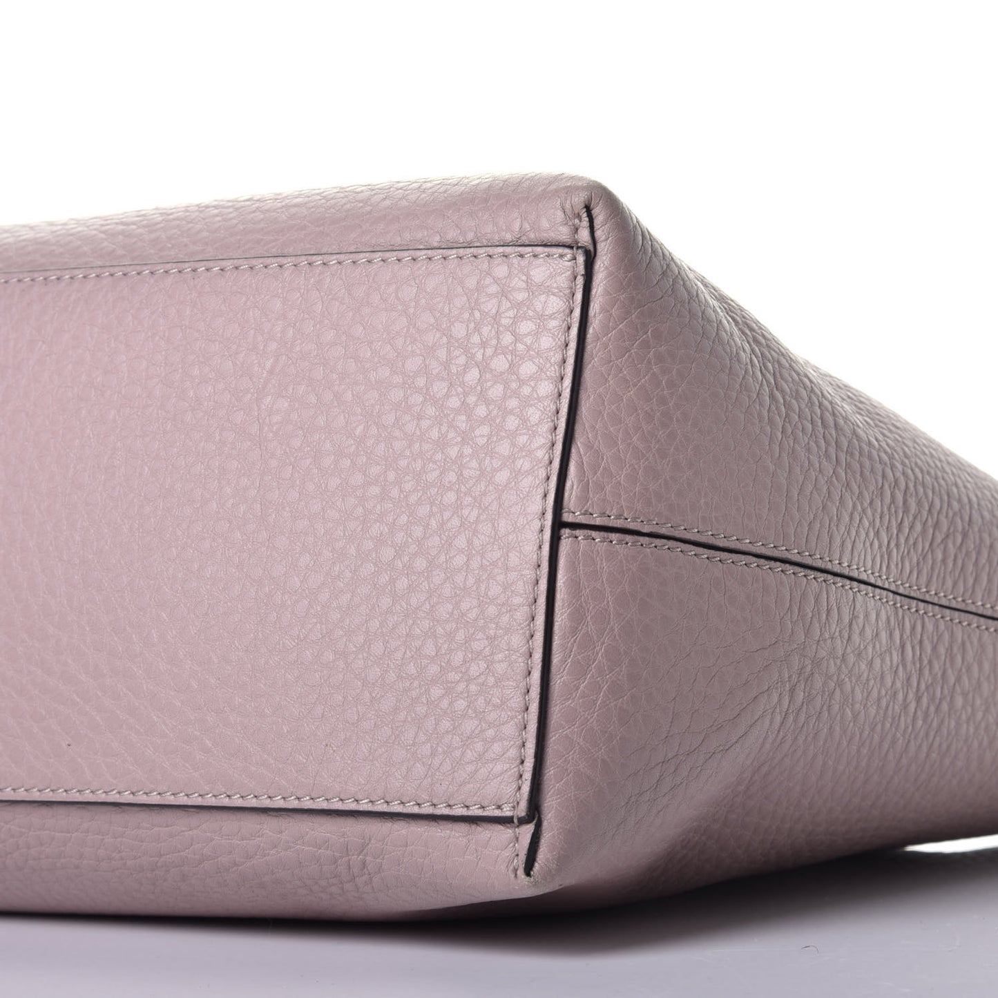 Grained Calfskin Rockstud Shoulder Tote Poudre