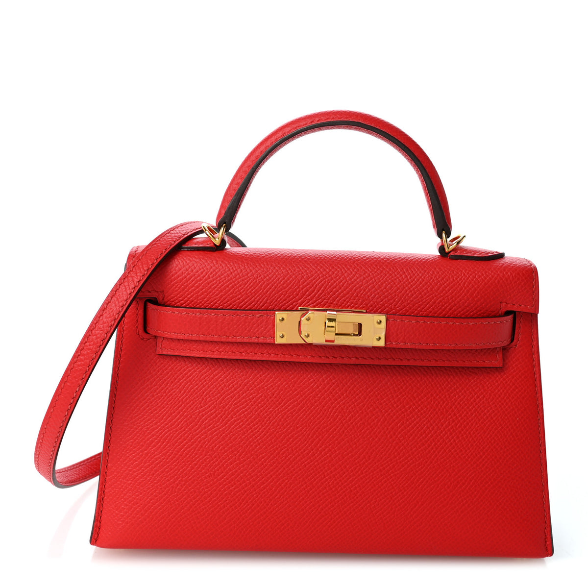 Epsom Mini Kelly Sellier 20 Rouge de Coeur