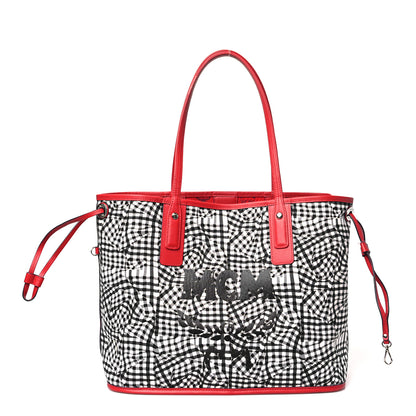 MCM Visetos Medium Liz Reversible Shopper Tote Ruby Red 3 of 16