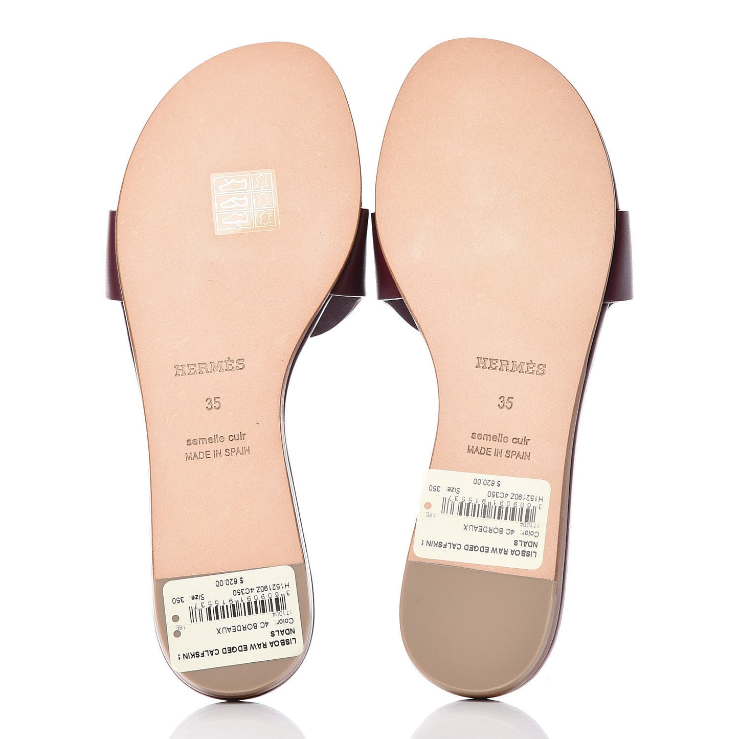 Calfskin Lisboa Sandals 35 Bordeaux